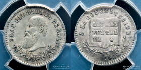 Bolivia. 1/8 Melgarejo 1868.  AU50. Medalla monetaria