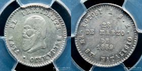 Bolivia. 1/8 Melgarejo 1869.  XF45. Medalla monetaria