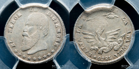 Bolivia. 1/16 Melgarejo 1865. AU55 Medalla monetaria