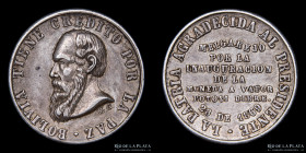Bolivia. Medalla 1869. Melgarejo. Maquinaria a vapor. Chica
