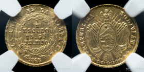 Bolivia. 1/2 Escudo 1868 FE. MS61 KM140