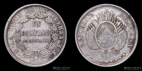Bolivia. 1 Boliviano 1873 FE. KM155.4