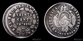 Bolivia. 20 Centavos 1883 FE. KM159.2