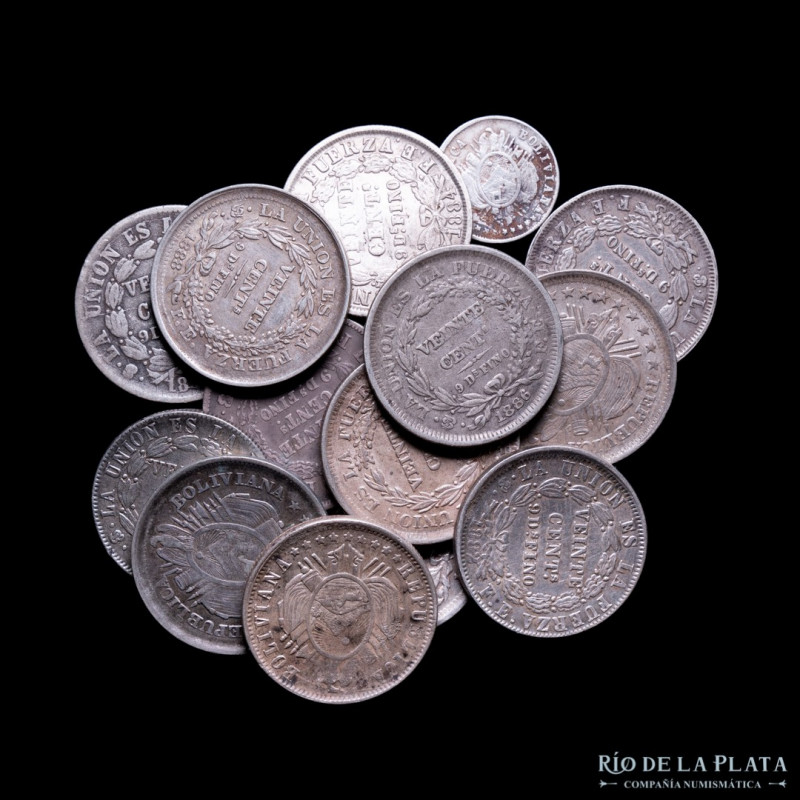 Bolivia. Lotex17. 1878 a 1900. 5, 10 y 20 Centavos. Interesante grupo de estudio...
