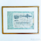 Bolivia. 1892. Accion del Banco Potosi. Enmarcada