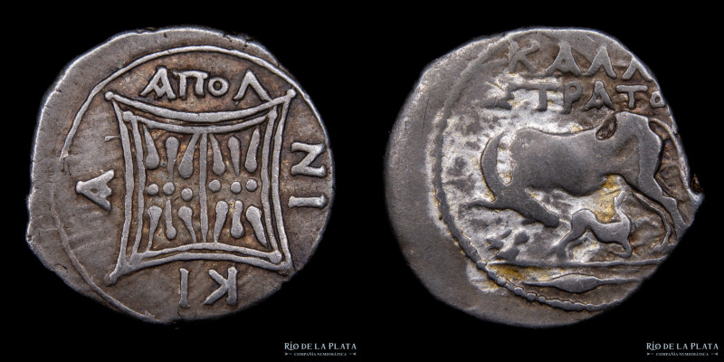 Illyria, Dirraquio (Dyrrhachion). AR Dracma 250-200AC. Magistrado Kallen y Strat...