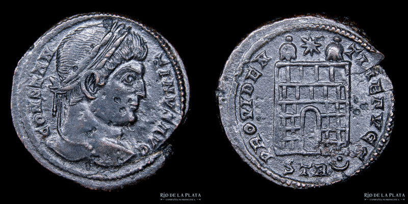 Roma Siglo IV. Constantino I 307-337DC. AE Centenional, Ceca de Treveri. 19.5mm;...