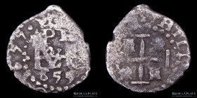 Potosi. Felipe IV. 1/2 Real 1655 E. Macuquina / Cob. CJ 27.3