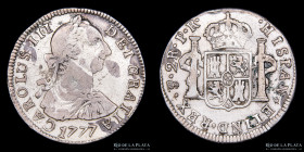 Potosi. Carlos III. 2 Reales 1777 PR. CJ 65.6.2