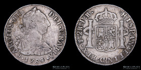 Potosi. Carlos III. 2 Reales 1784/3 PR. CJ 65.13.1