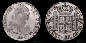 Potosi. Carlos IV. 4 Reales 1800 PP. CJ 77.12