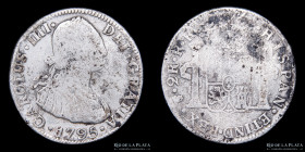 Potosi. Carlos IV. 2 Reales 1795 PR. CJ 78.7.1