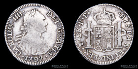 Potosi. Carlos IV. 2 Reales 1797 PP. CJ 78.9