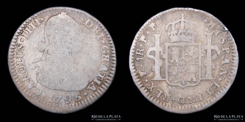 Potosí. Carlos IV (1789-1808) 1 Real 1795 PP (Ensayadores Pedro Martin Albizu y ...