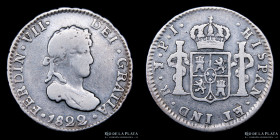 Potosi. Fernando VII. 1/2 Real 1822 PJ CJ 90.7