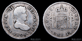 Potosi. Fernando VII. 1/2 Real 1825 JL CJ 90.10