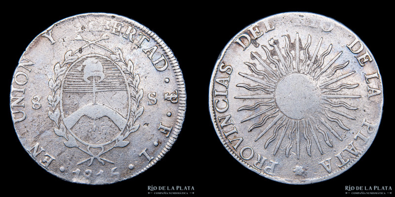 Argentina. Provincias Unidas del Río de la Plata. 8 Soles 1815 F L (Francisco Jo...