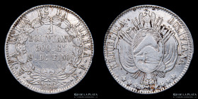Bolivia. 1 Boliviano 1866 FP. KM152.2