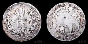 Chile. 2 Reales 1843 IJ. KM100.2