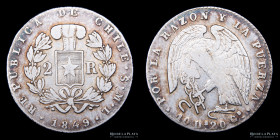 Chile. 2 Reales 1849 ML. KM100.2