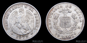 Chile. 20 Centavos 1872. KM138.1