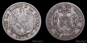 Chile. 20 Centavos 1876. KM138.1