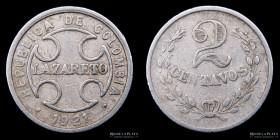 Colombia. 2 Centavos 1921. Lazareto.  KML10