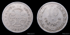 Colombia. 10 Centavos 1921 Lazareto. KML12