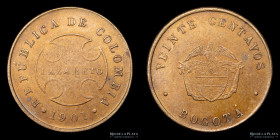Colombia. 20 Centavos 1901 Lazareto. KML4