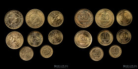 Paraguay. Lote x 8 monedas UNC 1944-1951