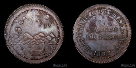 Peru. 1/4 de Peso 1823. KM138