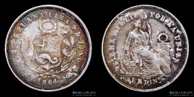 Peru. 1 Dinero 1864 YB. KM190