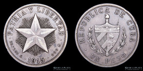 Cuba. 1 Peso 1915. KM15.2