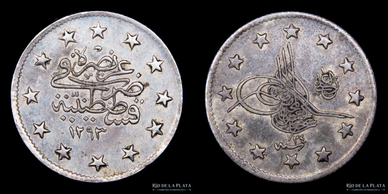 Turquía. Imperio Otomano. Abdul Hamid II. 2 Kurush 1900 (1293, año de reinado: 2...