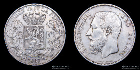 Belgica. 5 Francs 1867. KM24