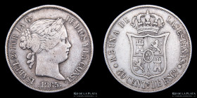 España. Isabel II. 40 Centimos de Escudo 1865. KM628