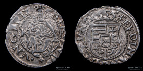 Hungria. AR Denar 1555. Fernando I de Habsburgo (1540-1558DC)