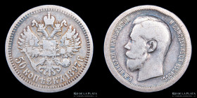 Rusia. Nicolas II. 50 Kopeks 1897. KMY58.1