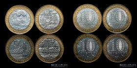 Rusia. Federacion. 10 Rublos 2003 x 4 diferentes