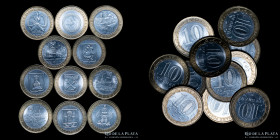 Rusia. Federacion. 10 Rublos 2005 x 11 diferentes