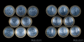 Rusia. Federacion. 10 Rublos 2006 x 8 diferentes