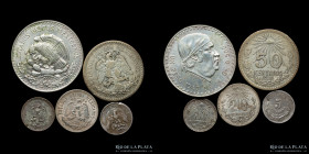 Mexico. Lote x 5 monedas de plata 1897-1943