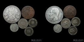 Belgica. Lote x 6 monedas 1837-1873