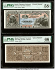 Brazil Thesouro Nacional 5 Mil Reis ND (1890) Pick 18p1; 18p2 Front and Back Proofs PMG Choice About Unc 58 EPQ; Gem Uncirculated 66 EPQ. Four POCs an...