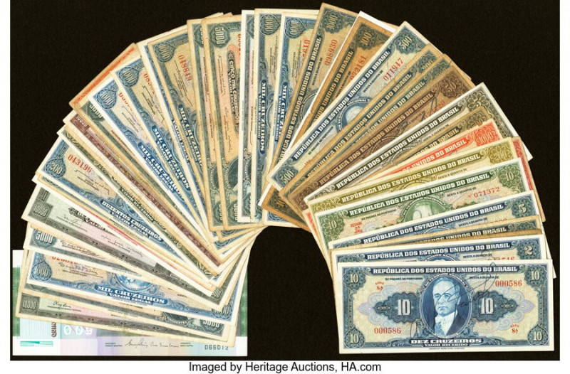 Brazil Group Lot of 48 Examples Very Good-About Uncirculated. Annotations and st...