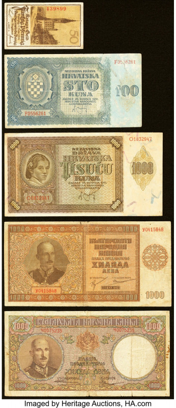 Bulgaria, Croatia and Danzig Group of 9 Examples Very Good-Very Fine. Staining p...