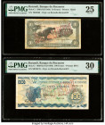 Burundi Banque du Royaume du Burundi 10; 100 Francs 5.10.1960 (ND 1964); 31.7.1962 ND (1964) Pick 2; 5 Two Examples PMG Very Fine 25; Very Fine 30. Re...