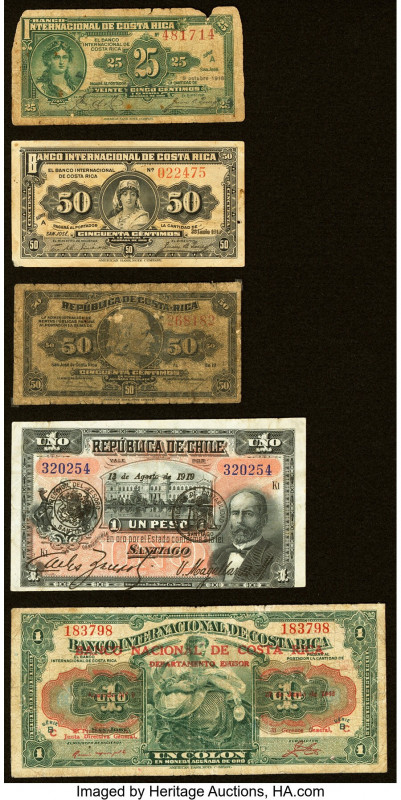 Chile & Costa Rica Group Lot of 9 Examples Good-Very Fine. 

HID09801242017

© 2...