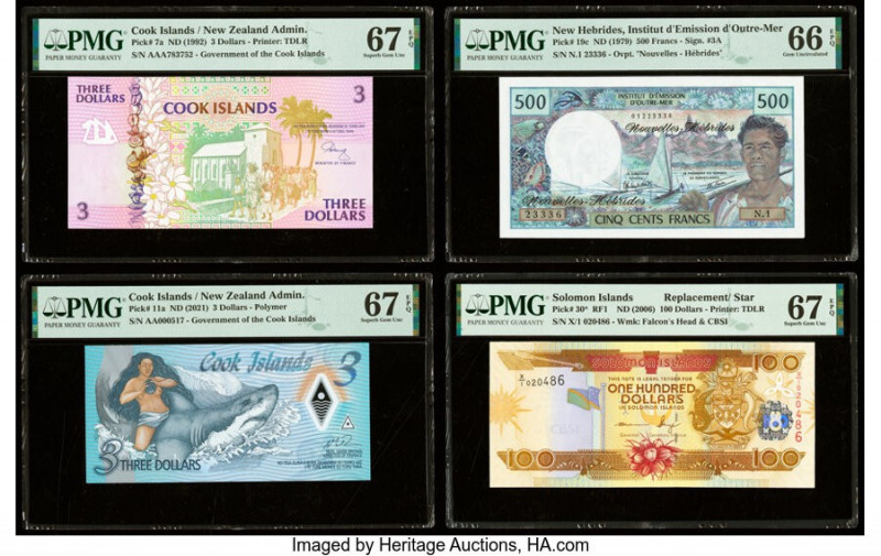 Cook Islands, New Hebrides & Solomon Islands Group Lot of 8 Graded Examples PMG ...