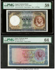 Egypt National Bank of Egypt 1 Pound 29.5.1948; 1952-60 Pick 22d; 30 Two Examples PMG Choice About Unc 58; Choice Uncirculated 64. 

HID09801242017

©...